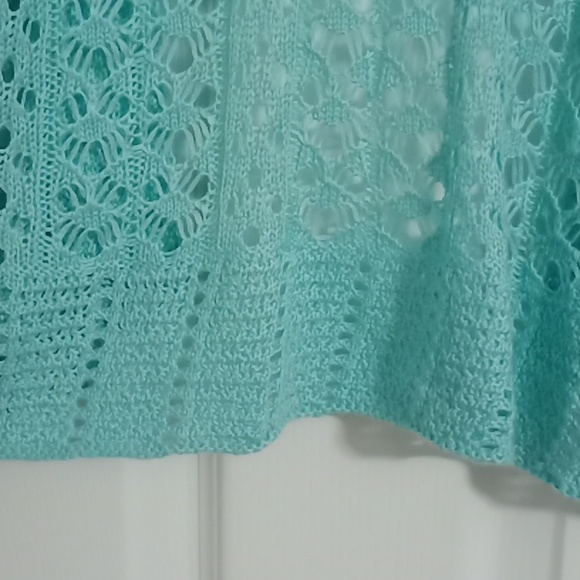 #451NWOT C Knitted Aqua Women's Cardigan. Size: Large - Picture 8 of 9